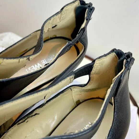 Nine west Black open toe heel Size 9.5 - Picture 7 of 10